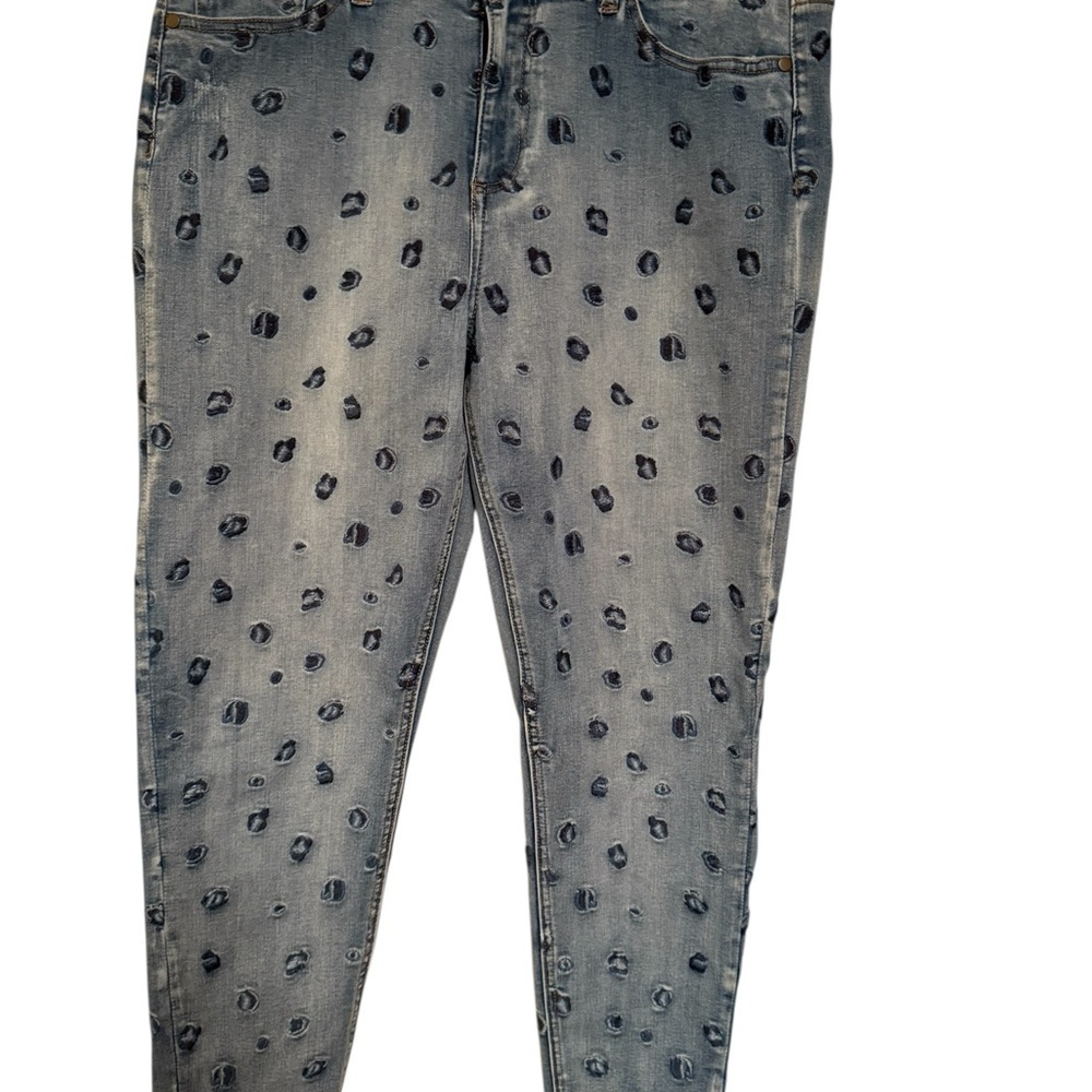 Baccini Blue Polka Dot Skinny Jeans
